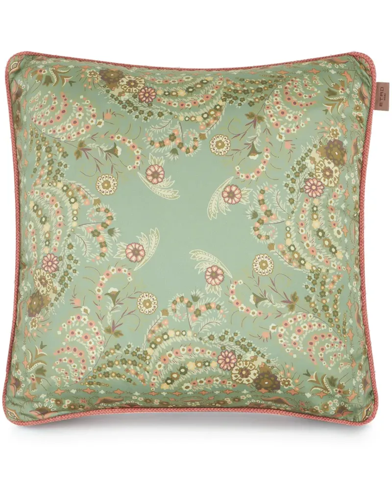 Etro Kissen mit Blumen-Print (45cm x 45cm) - Grün Grün