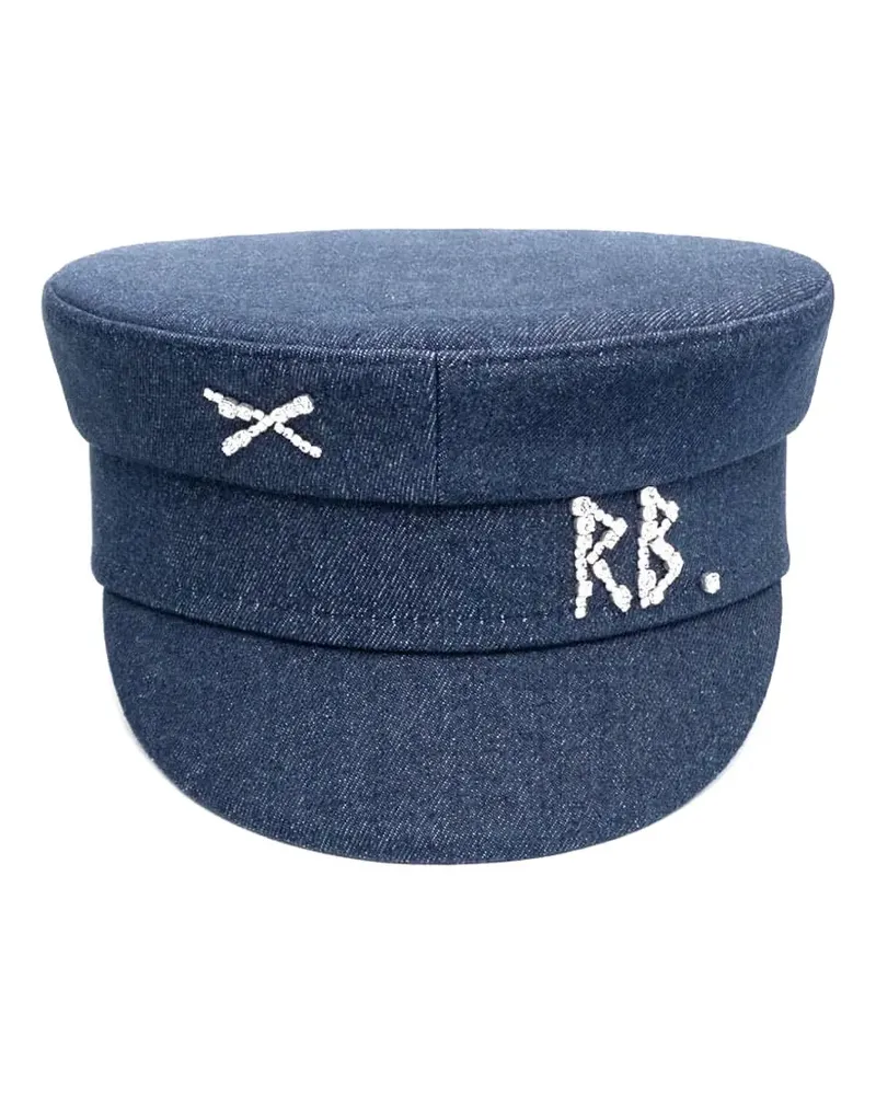 RUSLAN BAGINSKIY Hut mit Kristallverzierung - Blau Blau