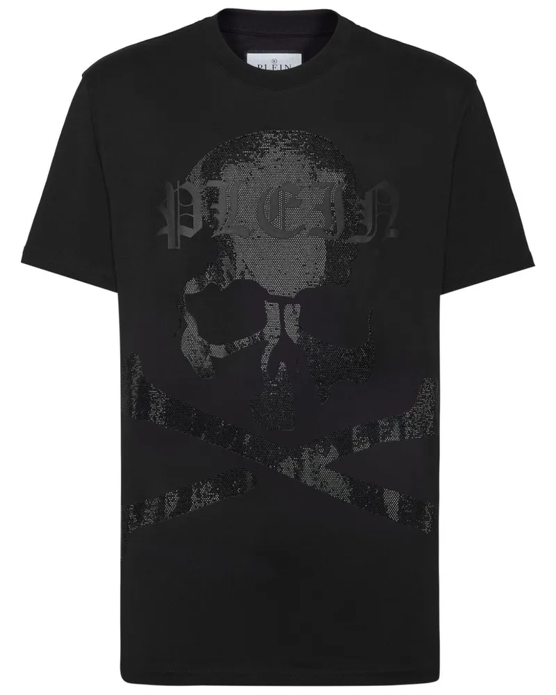 Philipp Plein T-Shirt mit Strass-Totenkopf - Schwarz Schwarz