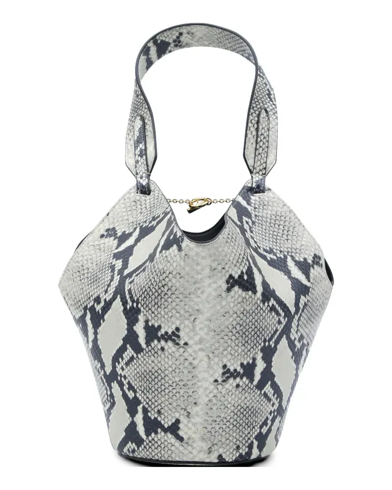 KHAITE Mini Lotus Tote Bag mit Schlangenleder-Prägung - Nude Nude