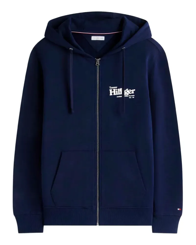 Tommy Hilfiger logo-print zip-up hoodie - Blau Blau