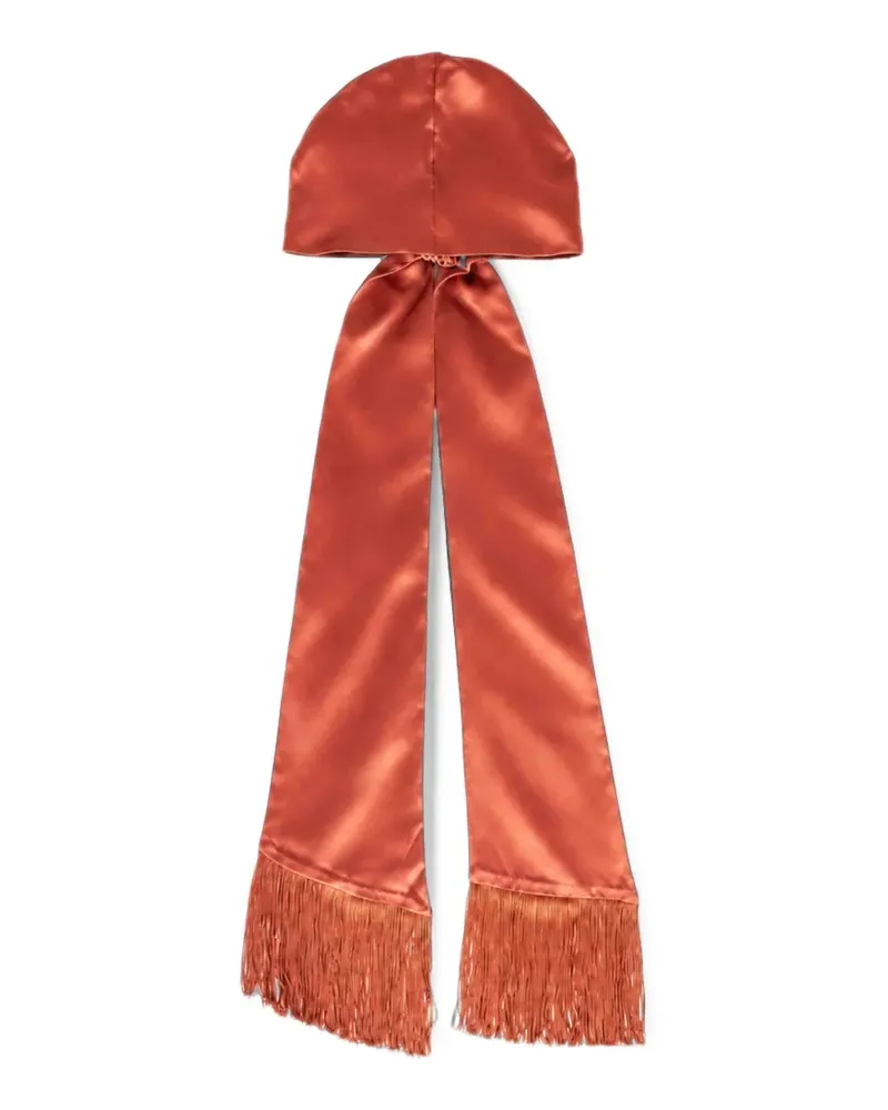 Rowen Rose fringed satin-finish head scarf - Braun Braun