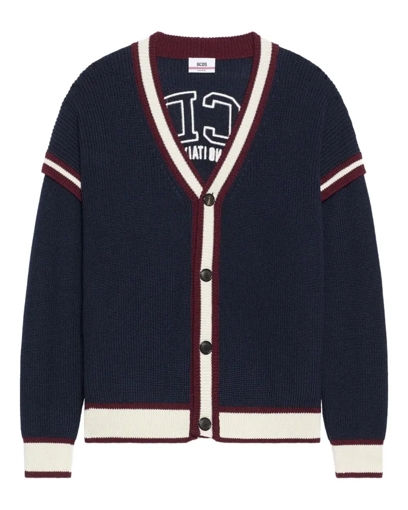 GCDS Geknöpfter Cardigan mit Streifen - Blau Blau