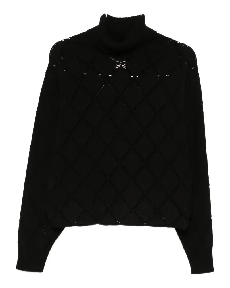Semicouture openwork turtleneck sweater - Schwarz Schwarz