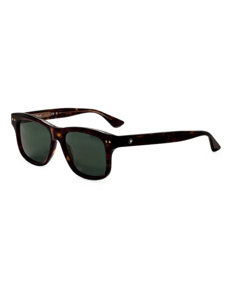 Montblanc Sonnenbrille mit eckigem Gestell - Braun Braun