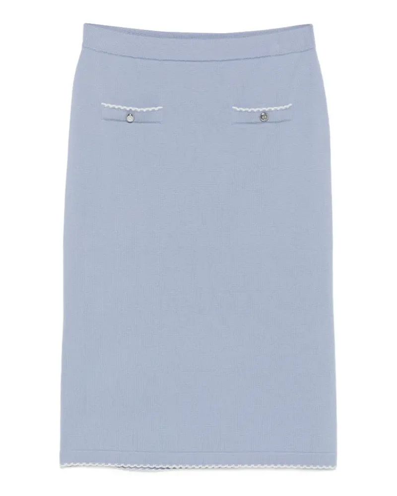 Tory Burch scalloped wool skirt - Blau Blau