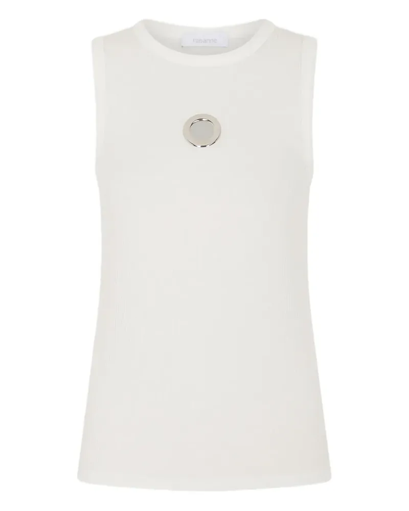 Paco Rabanne Geripptes Tanktop mit Ösendetail - Weiß Weiß