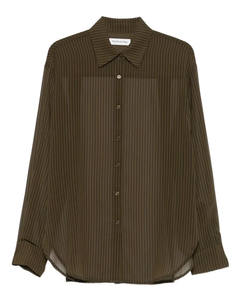 FRANKIE Shop Gestreifter Rock mit Knopfverschluss - Grün Grün