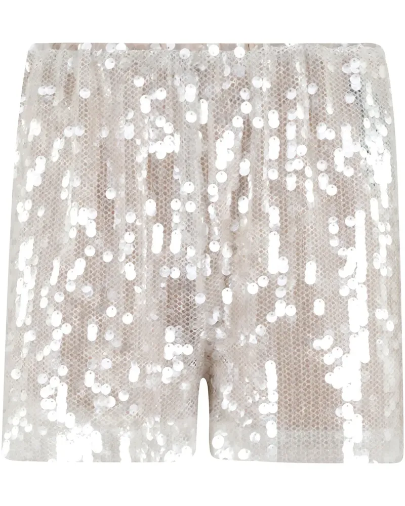 Federica Tosi Shorts mit Pailletten - Weiß Weiß
