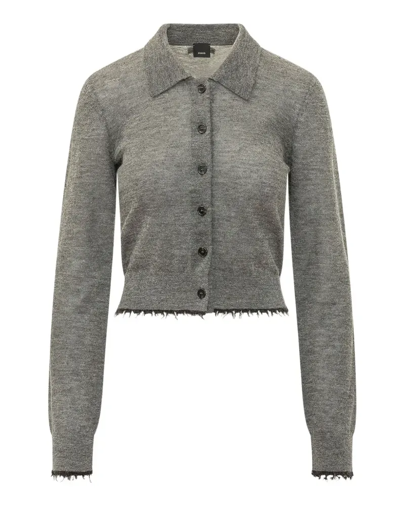 Pinko Madrid raw-edge collared cardigan - Grau Grau