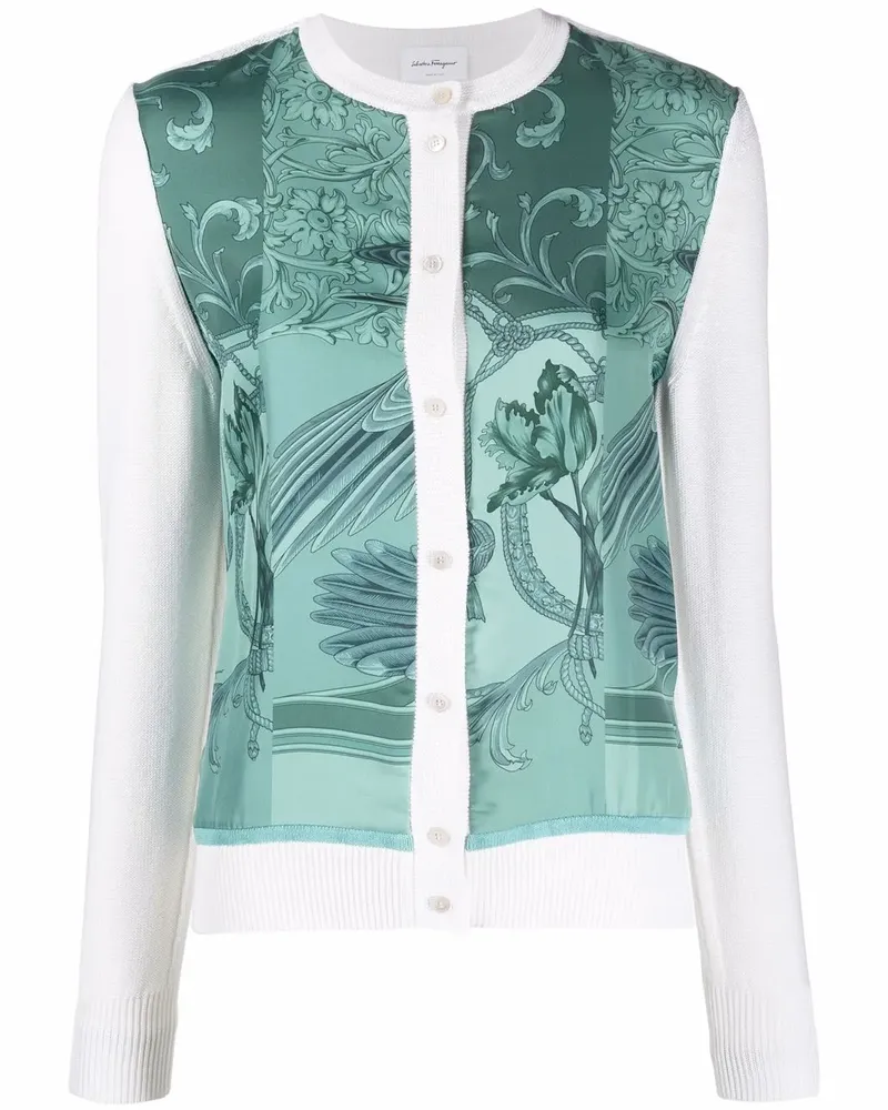 Ferragamo Cardigan mit Blumen-Print - Weiß Weiß