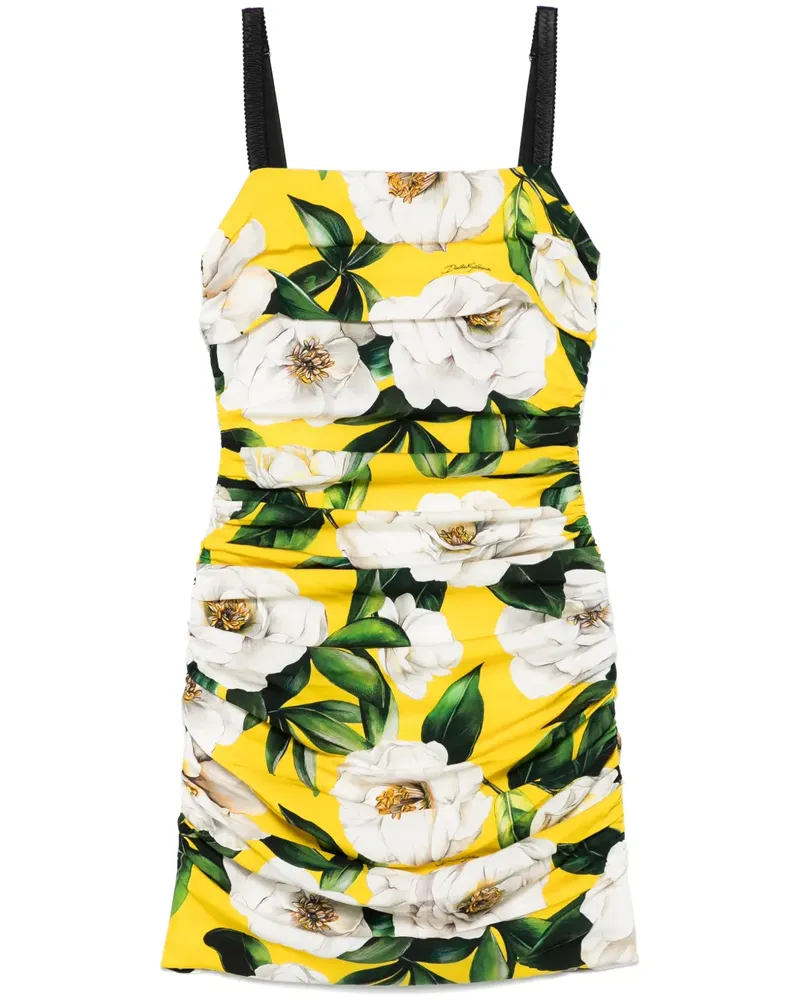 Dolce & Gabbana Minikleid mit Blumen-Print - Weiß Weiß