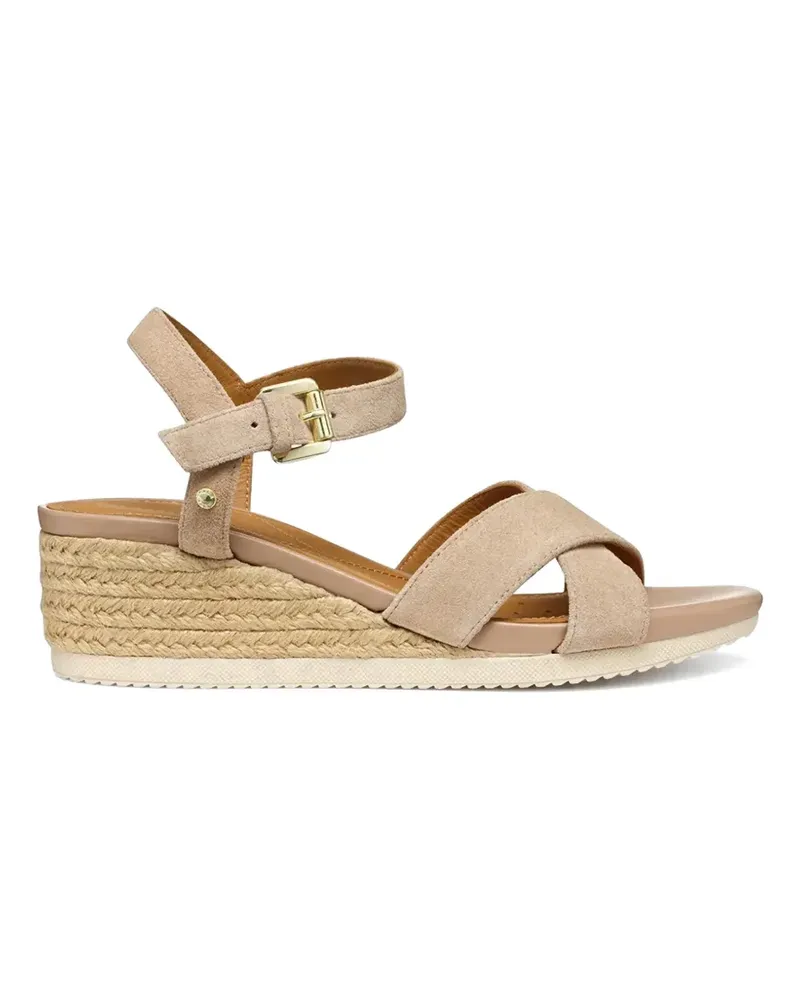 Geox Ischia Corda crossover-strap wedge sandals - Nude Nude