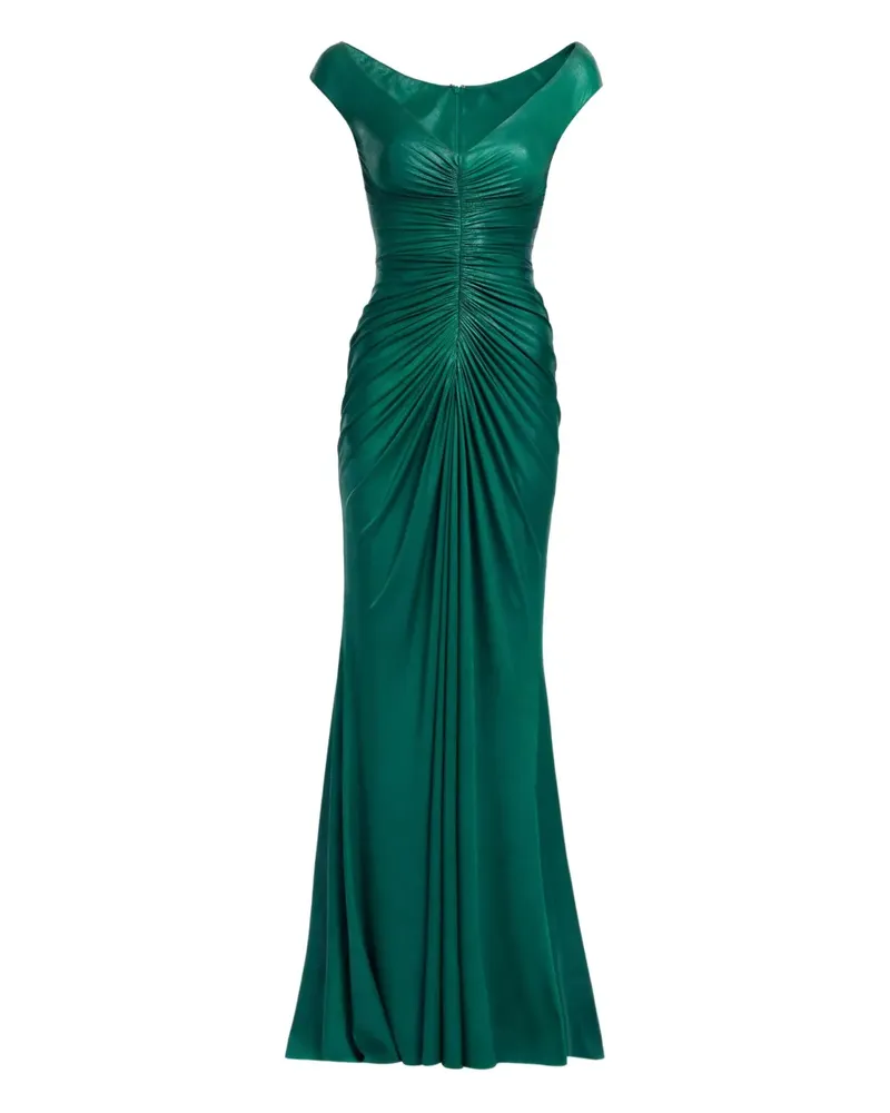 Elie Saab Schulterfreies Maxikleid - Grün Grün