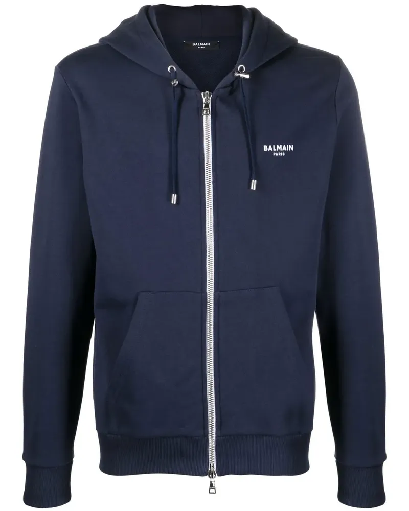 Balmain Hoodie mit Logo - Blau Blau