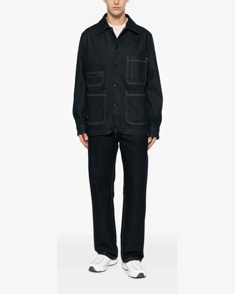 Moncler patch-pocket denim jacket - Blau Blau