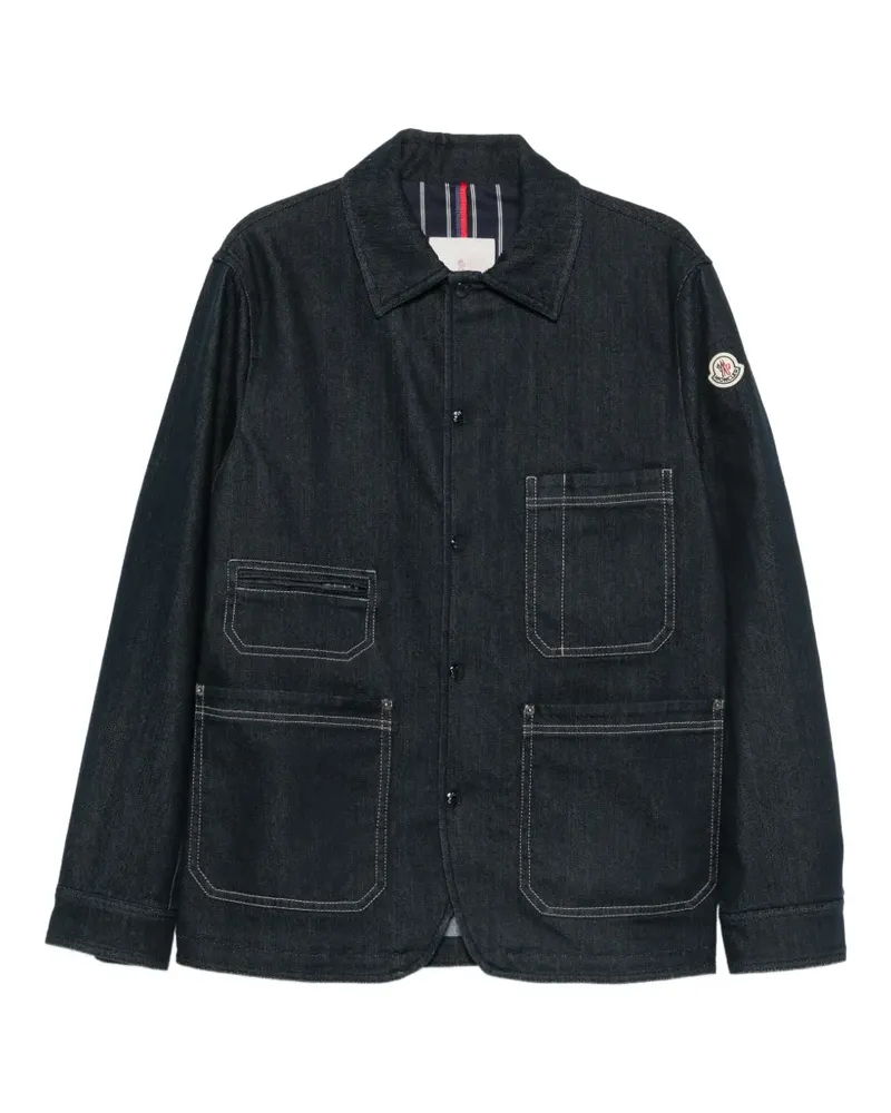 Moncler patch-pocket denim jacket - Blau Blau