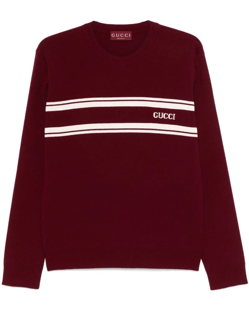 Gucci Pullover mit Intarsien-Logo - Rot Rot