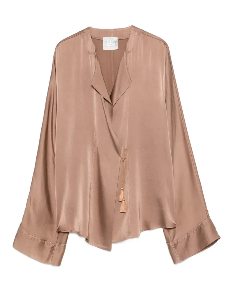 forte_forte Bluse mit Quasten - Braun Braun