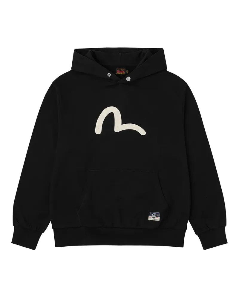 Evisu Hoodie mit Möwen-Print - Schwarz Schwarz
