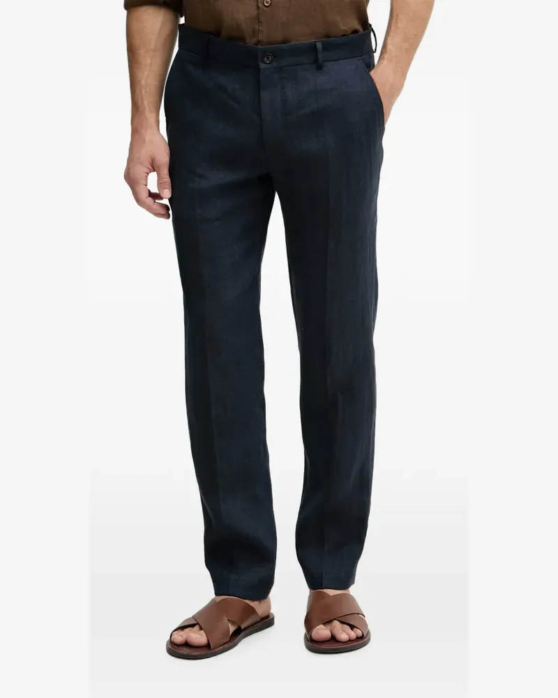JOOP! Hank logo-patch tailored trousers - Blau Blau
