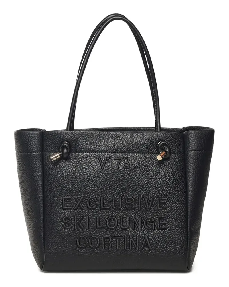 V°73 Cortina Tote Bag mit Stickerei - Schwarz Schwarz