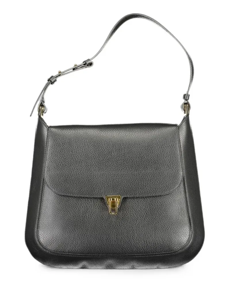 Coccinelle Schultertasche aus gekörntem Leder - Schwarz Schwarz