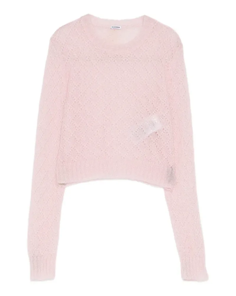 Jil Sander open-knit cropped sweater - Rosa Rosa