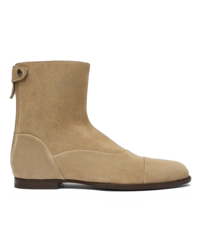 Scarosso Wildlederstiefel mit Reißverschluss hinten - Nude Nude