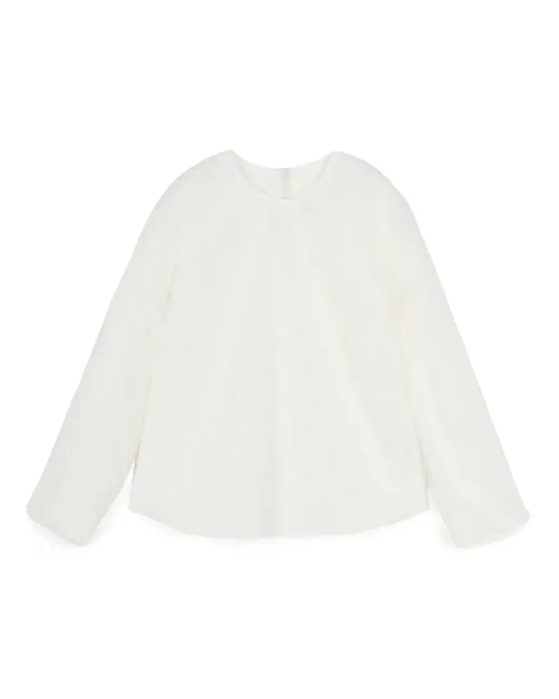 JNBY fringe-jacquard long-sleeve top - Nude Nude