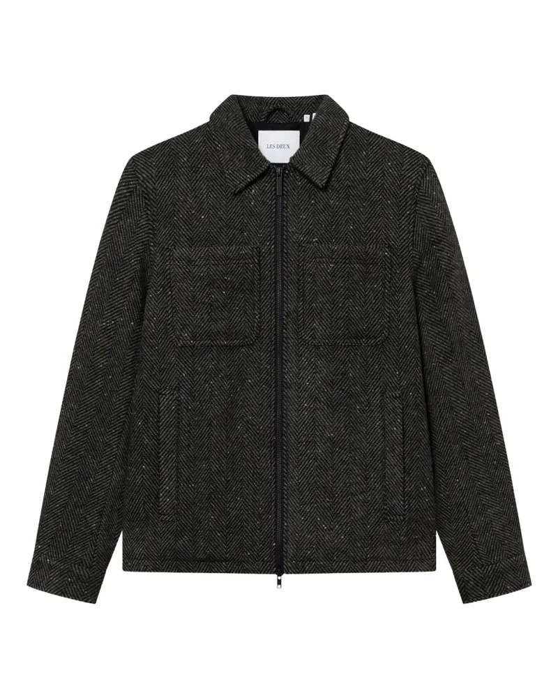 LES DEUX Marseille-Strick mit Fischgrätenmuster - Grün Grün