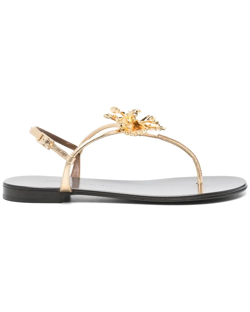 Giuseppe Zanotti Flache Orchid Sandalen - Gold Gold