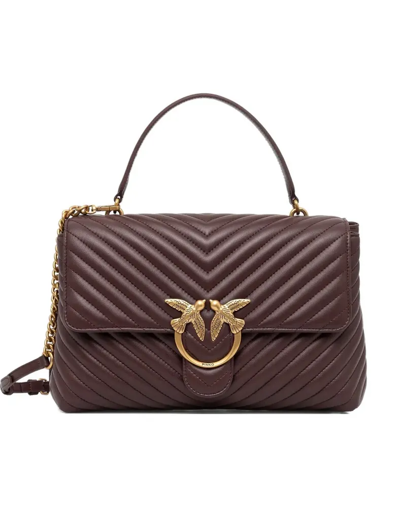 Pinko Love Lady Puff Satchel-Tasche mit Chevron-Steppung - Braun Braun