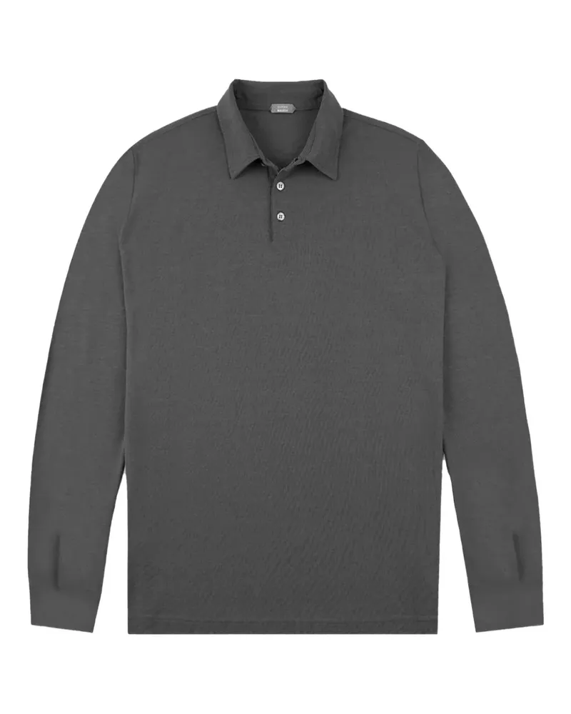Zanone long-sleeve button polo shirt - Grau Grau