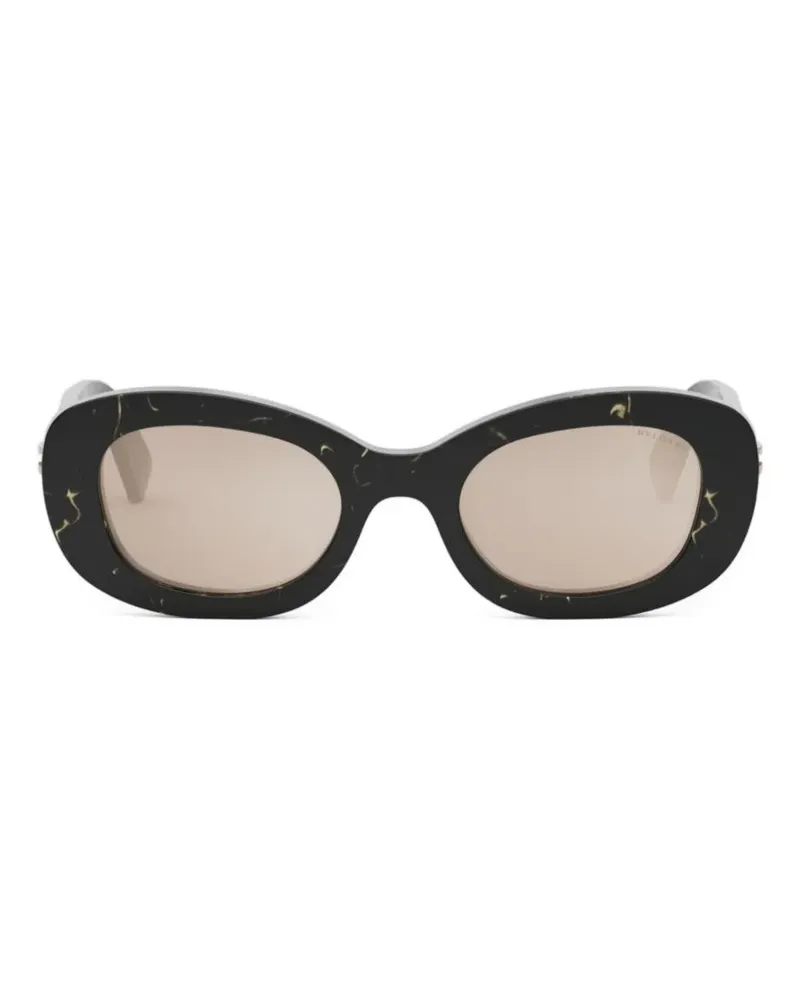 Bulgari Sonnenbrille mit geometrischem Gestell - Schwarz Schwarz