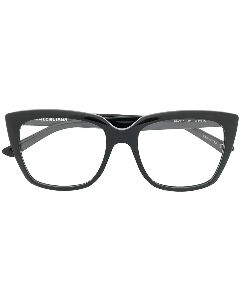 Balenciaga Eckige Brille - Schwarz Schwarz