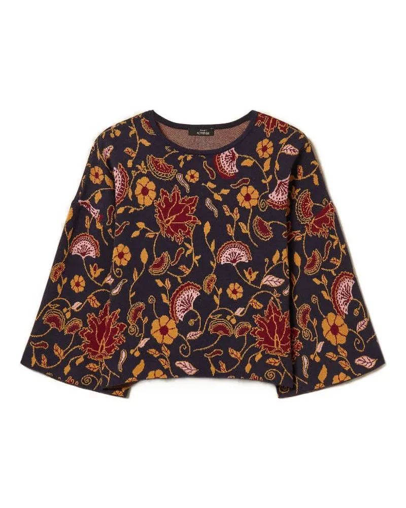 Twin-Set Pullover mit Jacquardmuster - Schwarz Schwarz