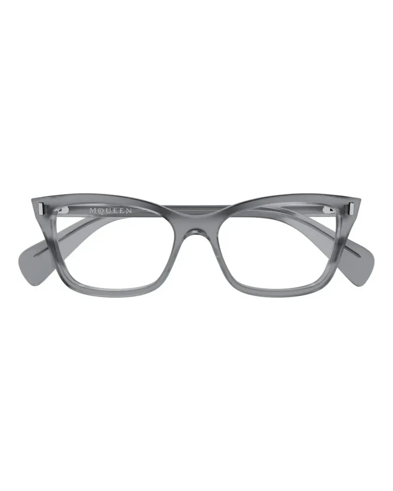 Alexander McQueen Brille mit eckigem Gestell - Grau Grau