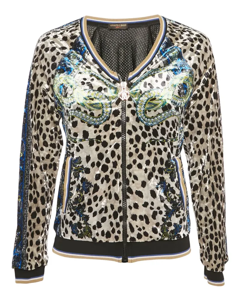 Roberto Cavalli Samtjacke mit Animal-Print - Nude Nude