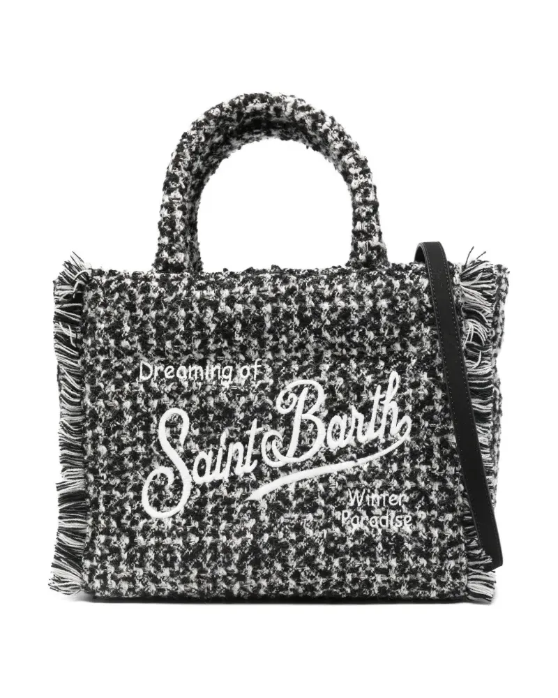 MC2 Saint Barth Colette Tweed-Tote Bag mit Fransen - Schwarz Schwarz