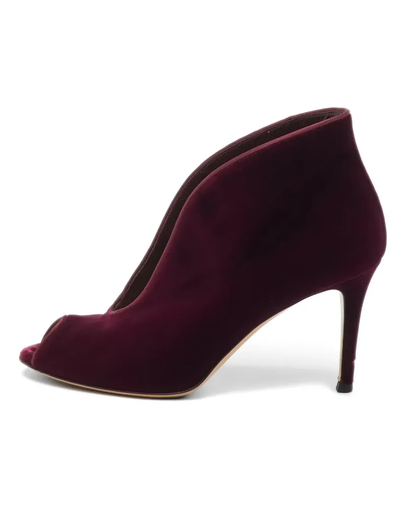Gianvito Rossi velvet peep-toe ankle boots - Violett Violett