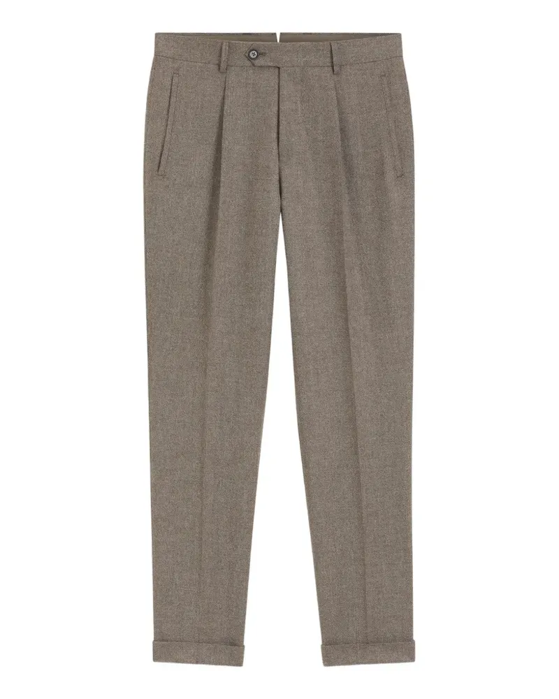 HUGO BOSS Tapered-Hose aus Schurwolle und Kaschmir - Braun Braun