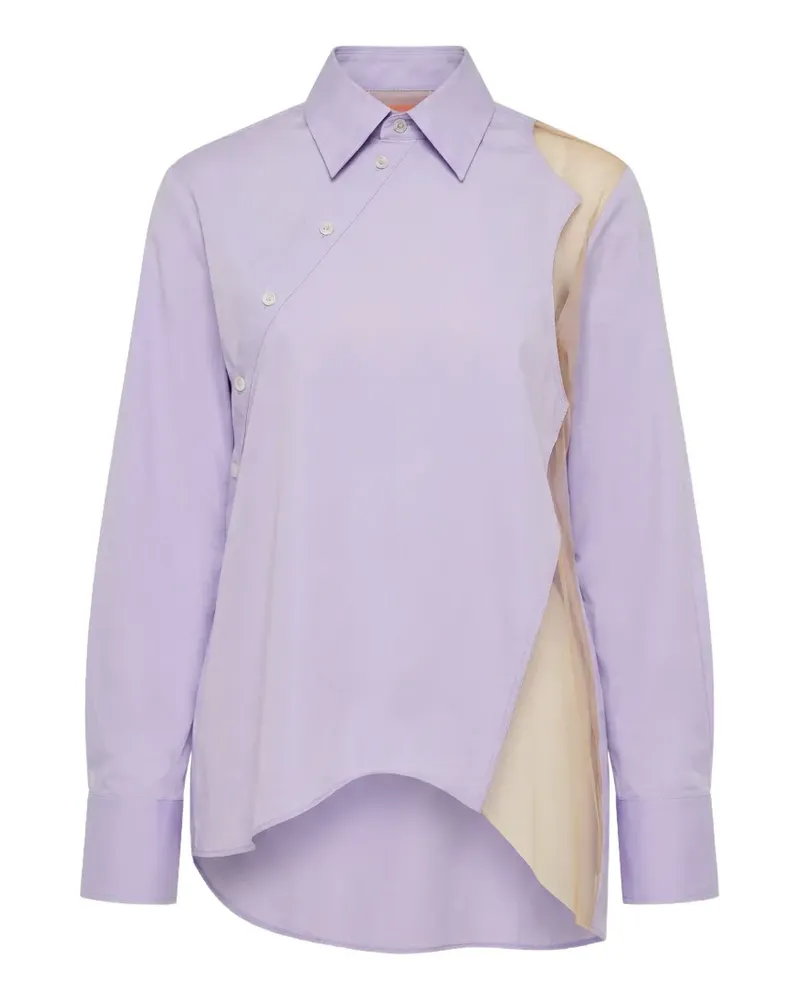 Viktor & Rolf T-Shirt mit asymmetrischer Knopfleiste - Violett Violett