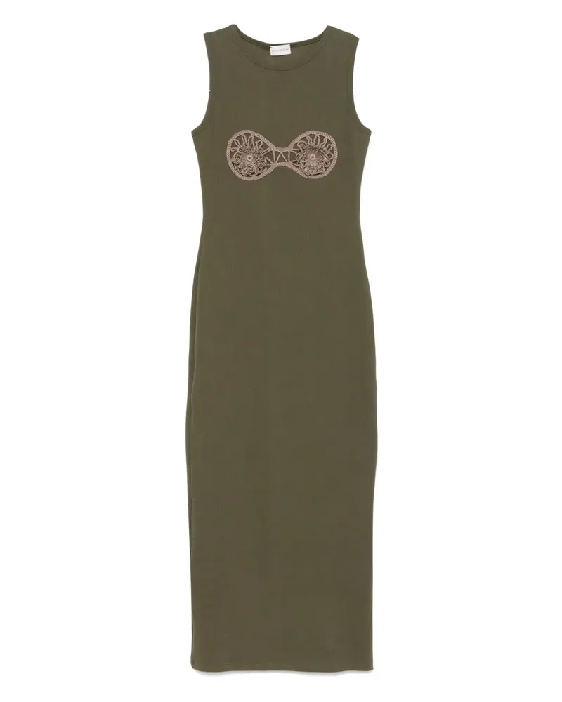 Magda Butrym Geripptes Midikleid - Grün Grün
