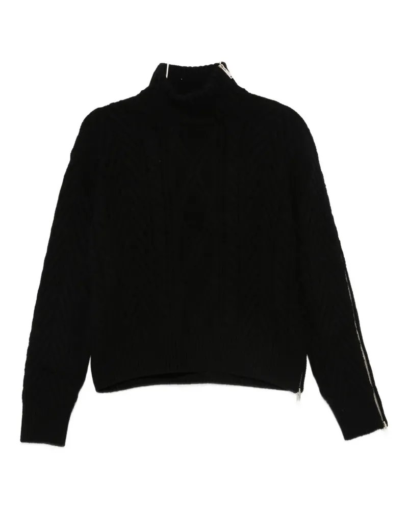 Semicouture zip detail knitwear - Schwarz Schwarz