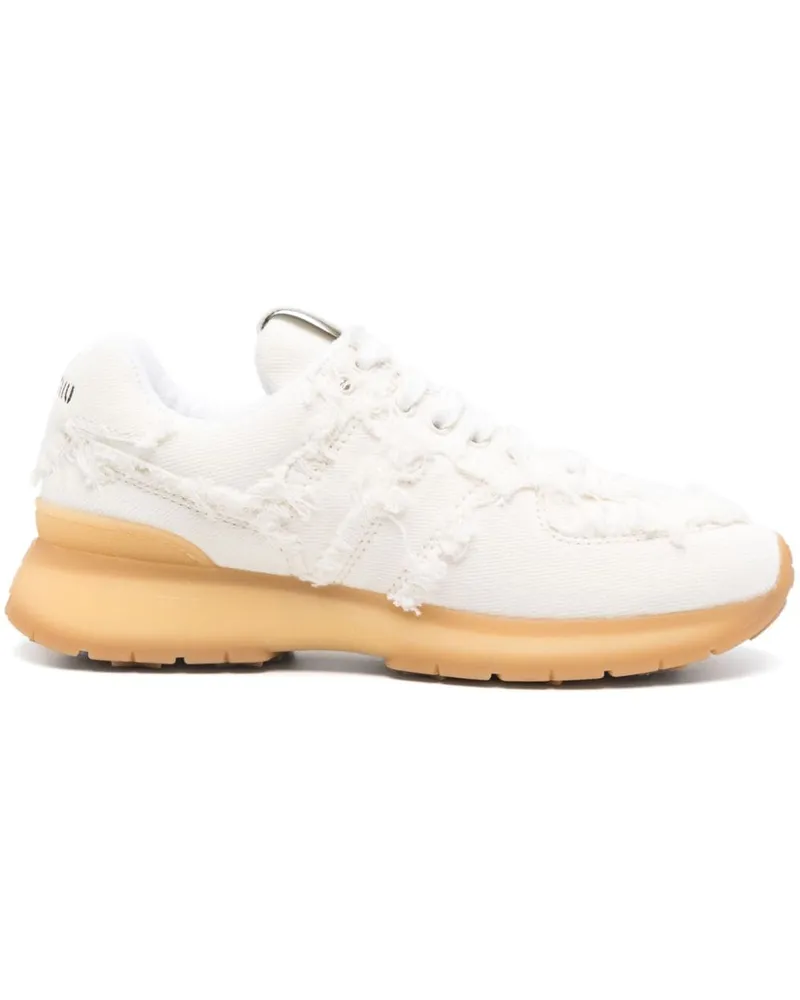 Miu Miu Sneakers aus Denim - Weiß Weiß