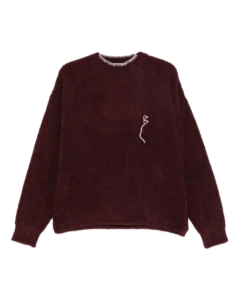 BONSAI Pullover mit Überwendlingsstich-Besatz - Braun Braun