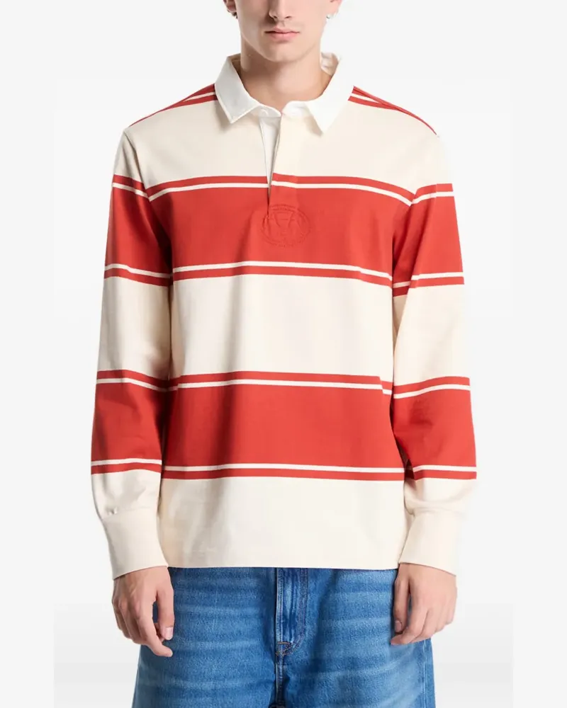 Gant Gestreiftes Rugger Poloshirt - Nude Nude