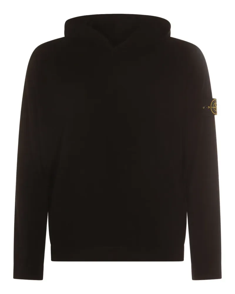 Stone Island logo-patch hoodie - Schwarz Schwarz