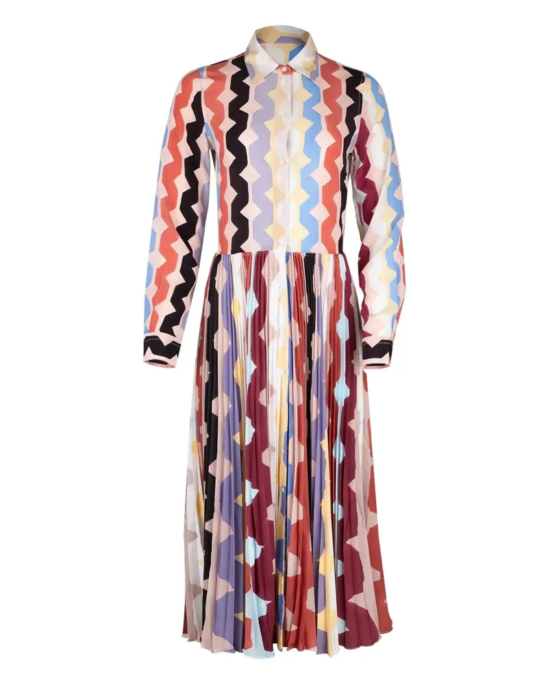 Sara Roka Toska Kleid mit Zickzack-Print - Rosa Rosa